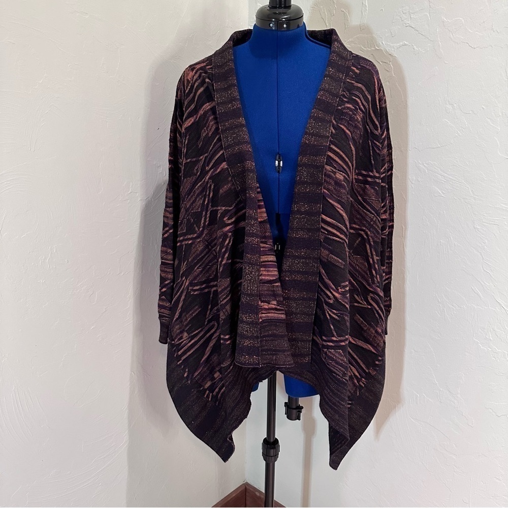 Soft Surroundings Open Front Aztec Patterned Cardigan Size Petite Large